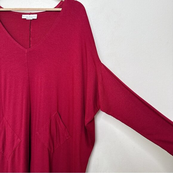 Bryn Walker Womens Small Oversized Asymmetrical Vneck Pocket Tunic Dress - Picture 7 of 14